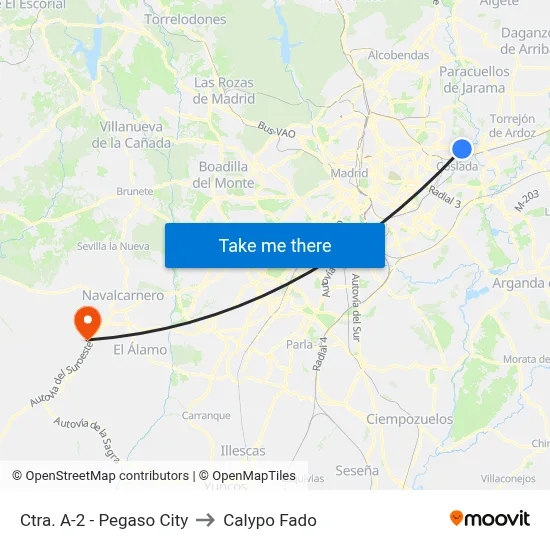 Ctra. A-2 - Pegaso City to Calypo Fado map