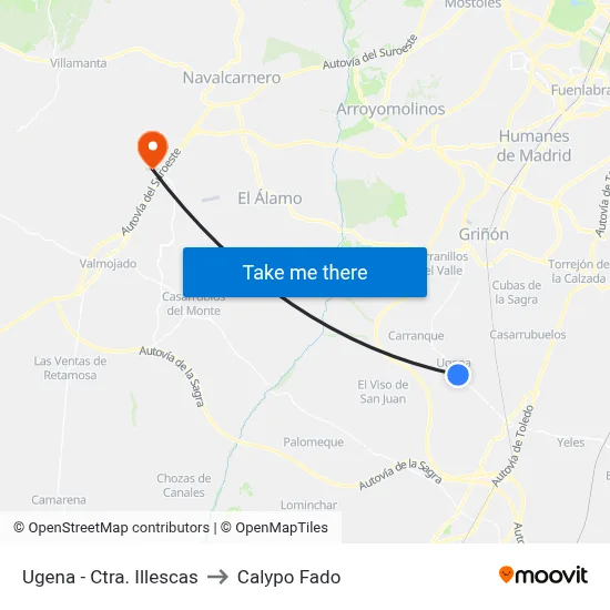 Ugena - Ctra. Illescas to Calypo Fado map