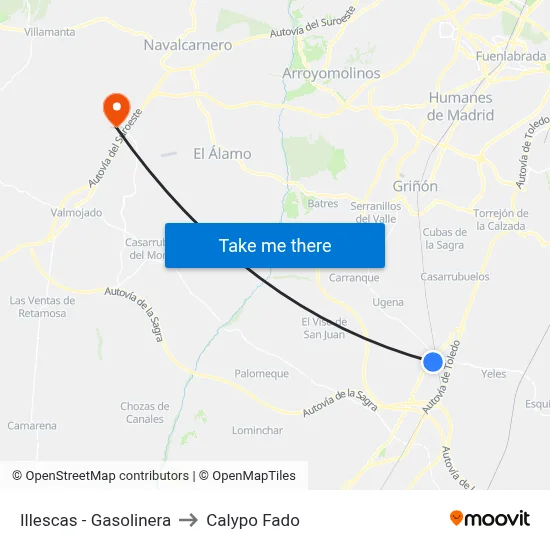 Illescas - Gasolinera to Calypo Fado map