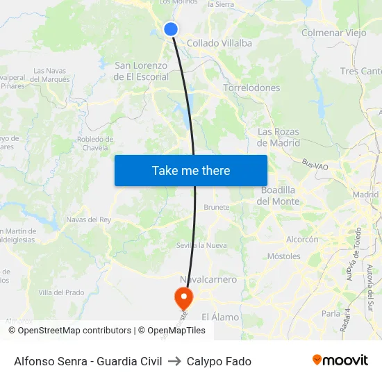 Alfonso Senra - Guardia Civil to Calypo Fado map