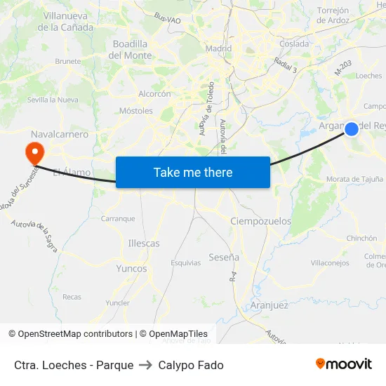 Ctra. Loeches - Parque to Calypo Fado map
