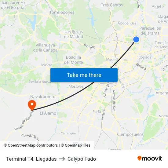 Terminal T4, Llegadas to Calypo Fado map