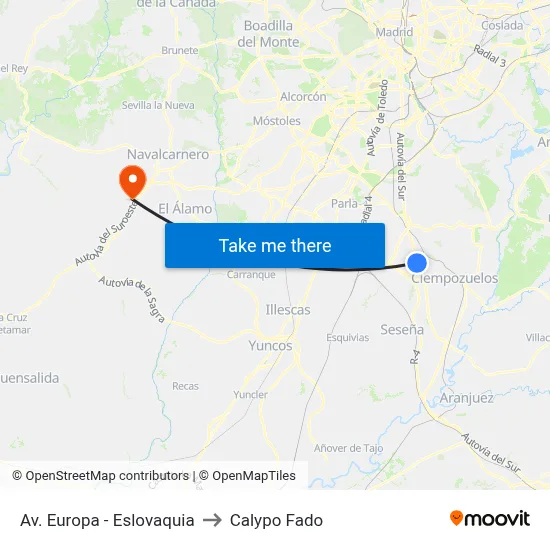 Av. Europa - Eslovaquia to Calypo Fado map