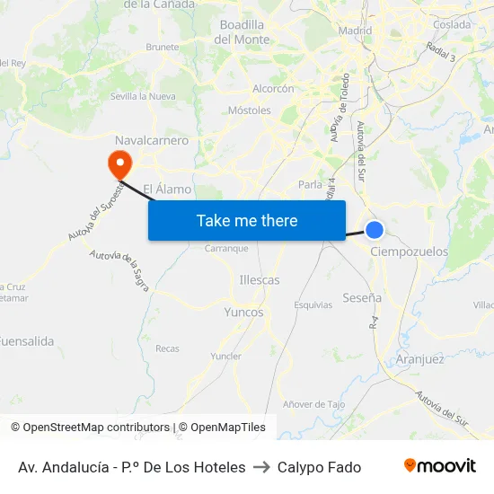 Av. Andalucía - P.º De Los Hoteles to Calypo Fado map