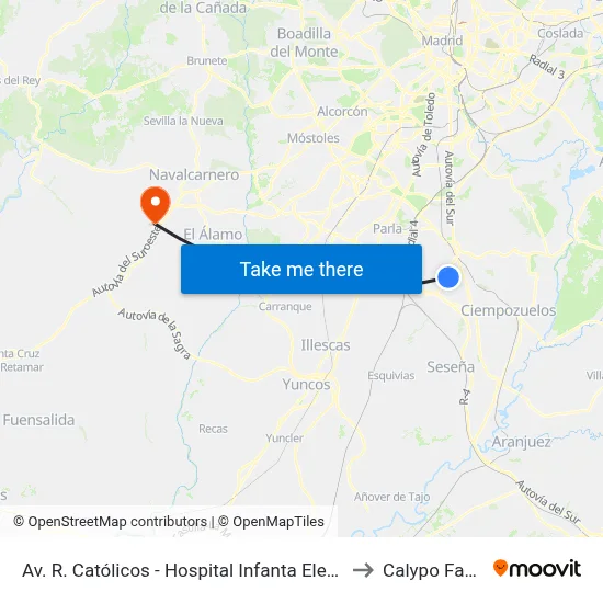 Av. R. Católicos - Hospital Infanta Elena to Calypo Fado map