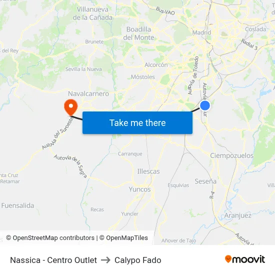 Nassica - Centro Outlet to Calypo Fado map