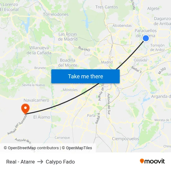 Real - Atarre to Calypo Fado map
