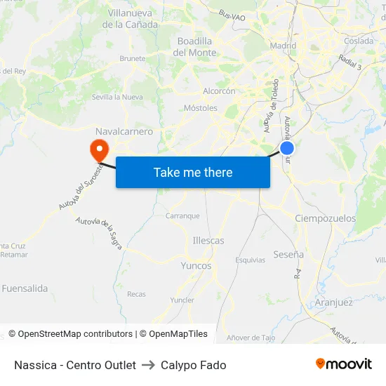 Nassica - Centro Outlet to Calypo Fado map