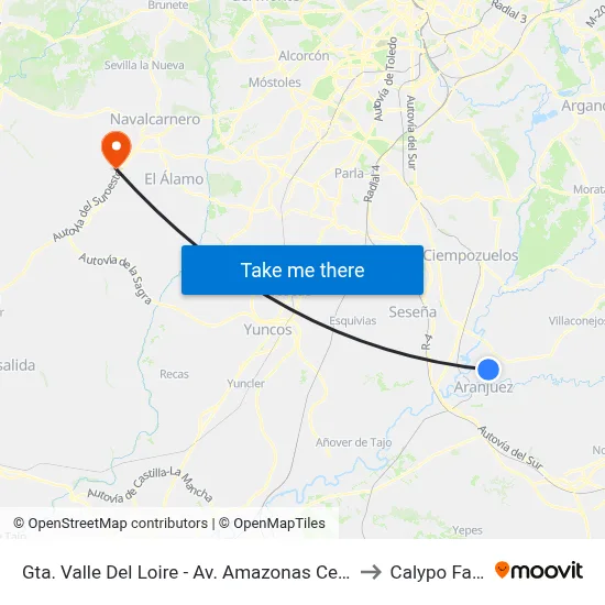 Gta. Valle Del Loire - Av. Amazonas Central to Calypo Fado map