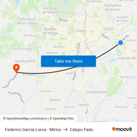 Federico García Lorca - Mirlos to Calypo Fado map