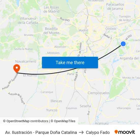 Av. Ilustración - Parque Doña Catalina to Calypo Fado map