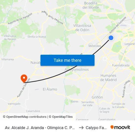 Av. Alcalde J. Aranda - Olímpica C. Puig to Calypo Fado map