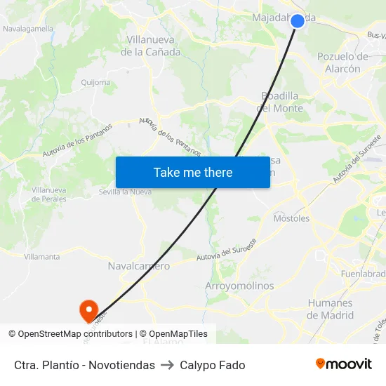 Ctra. Plantío - Novotiendas to Calypo Fado map
