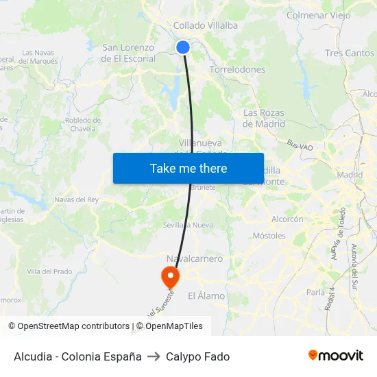 Alcudia - Colonia España to Calypo Fado map