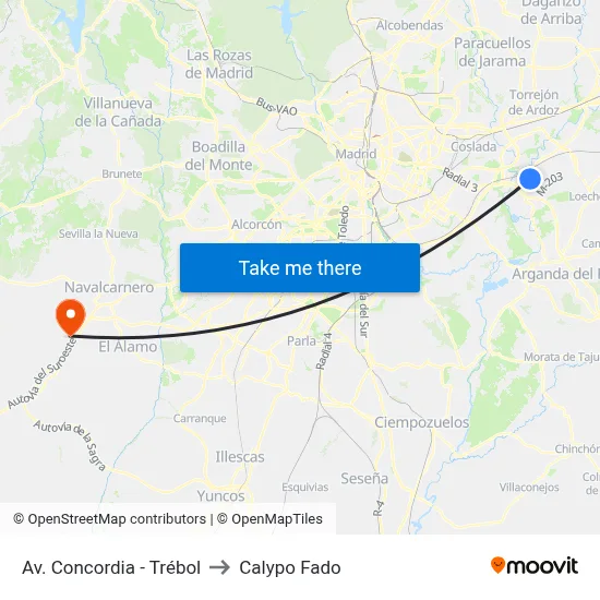 Av. Concordia - Trébol to Calypo Fado map