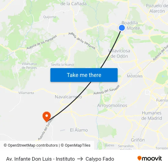 Av. Infante Don Luis - Instituto to Calypo Fado map