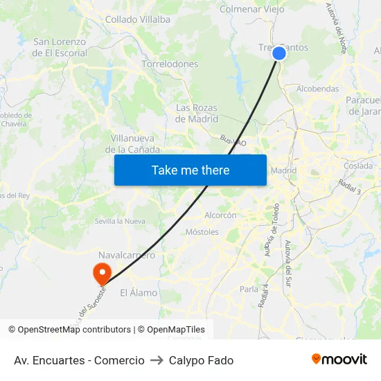 Av. Encuartes - Comercio to Calypo Fado map