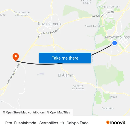 Ctra. Fuenlabrada - Serranillos to Calypo Fado map