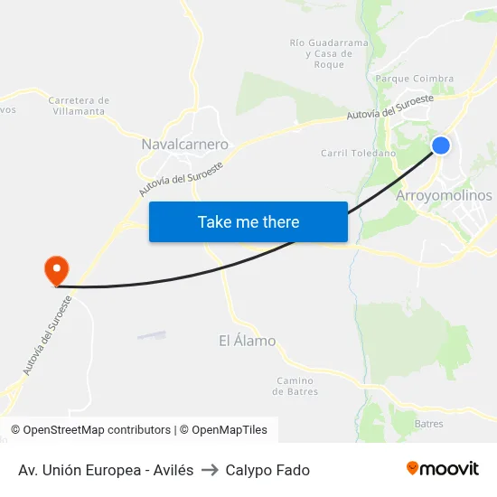 Av. Unión Europea - Avilés to Calypo Fado map