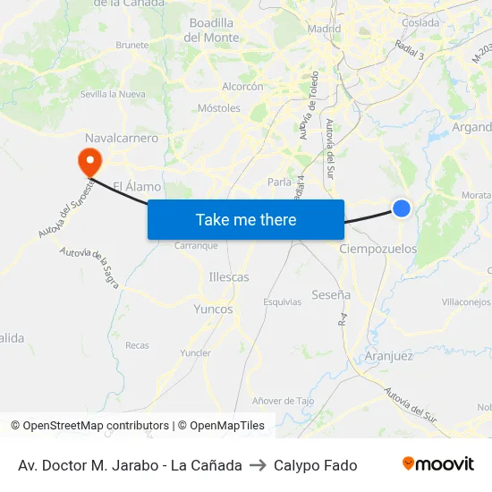Av. Doctor M. Jarabo - La Cañada to Calypo Fado map