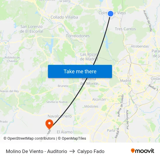 Molino De Viento - Auditorio to Calypo Fado map