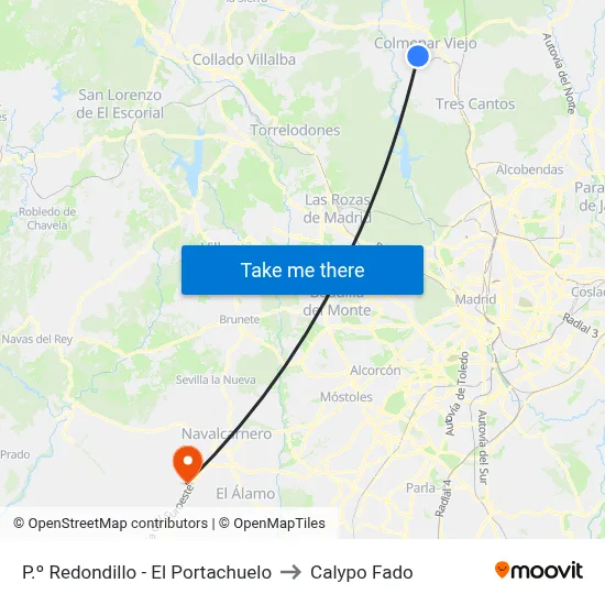 P.º Redondillo - El Portachuelo to Calypo Fado map