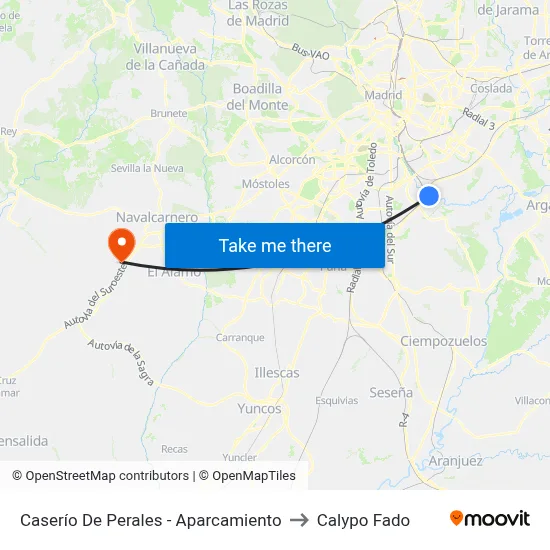 Caserío De Perales - Aparcamiento to Calypo Fado map