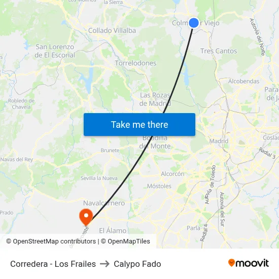 Corredera - Los Frailes to Calypo Fado map