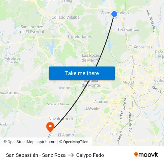 San Sebastián - Sanz Rosa to Calypo Fado map