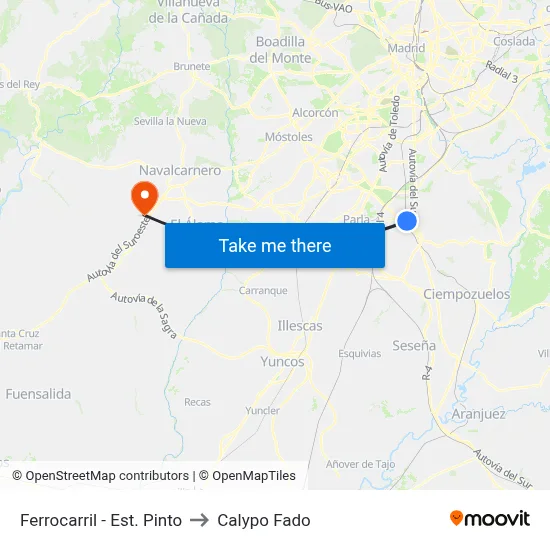 Ferrocarril - Est. Pinto to Calypo Fado map