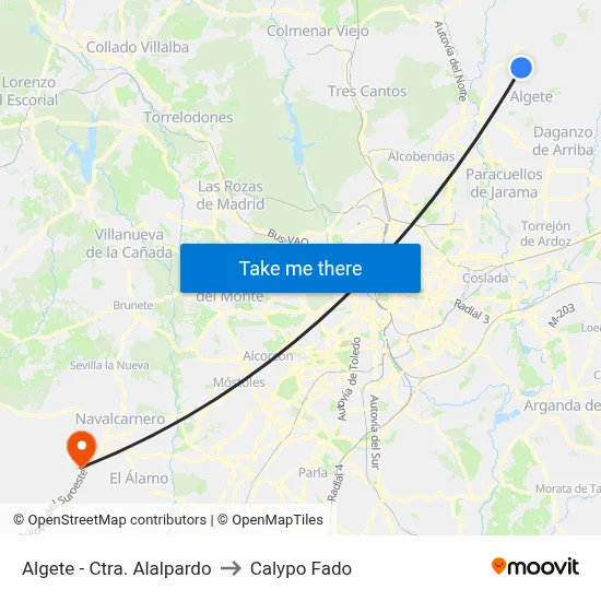Algete - Ctra. Alalpardo to Calypo Fado map