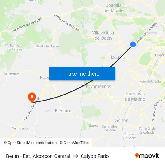 Berlín - Est. Alcorcón Central to Calypo Fado map
