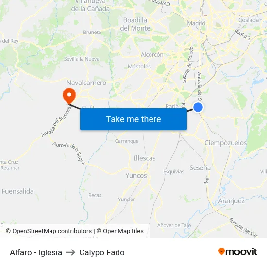 Alfaro - Iglesia to Calypo Fado map