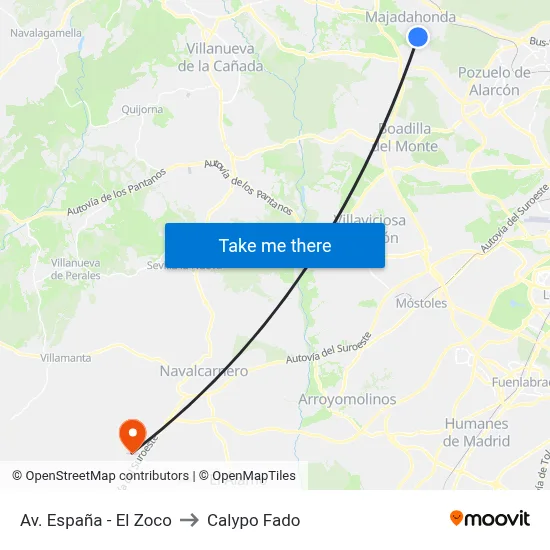 Av. España - El Zoco to Calypo Fado map
