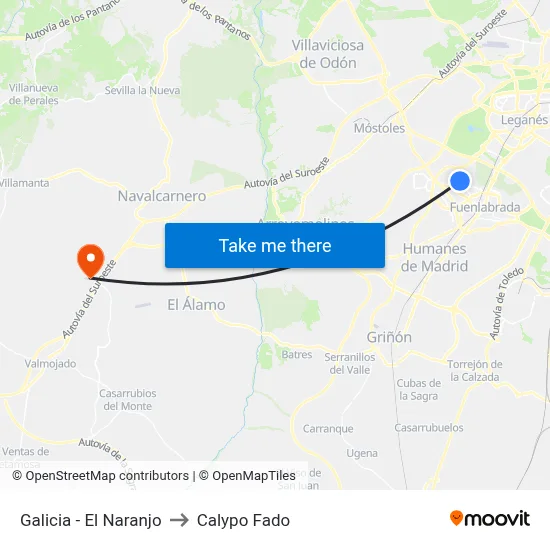 Galicia - El Naranjo to Calypo Fado map