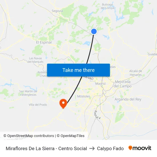 Miraflores De La Sierra - Centro Social to Calypo Fado map