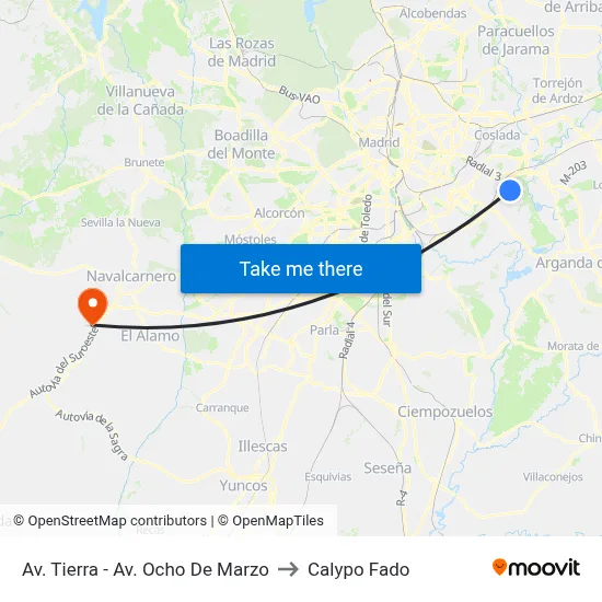 Av. Tierra - Av. Ocho De Marzo to Calypo Fado map