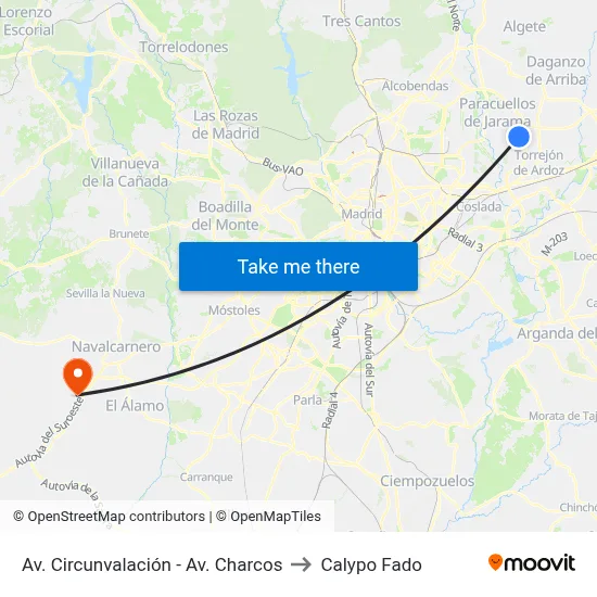 Av. Circunvalación - Av. Charcos to Calypo Fado map