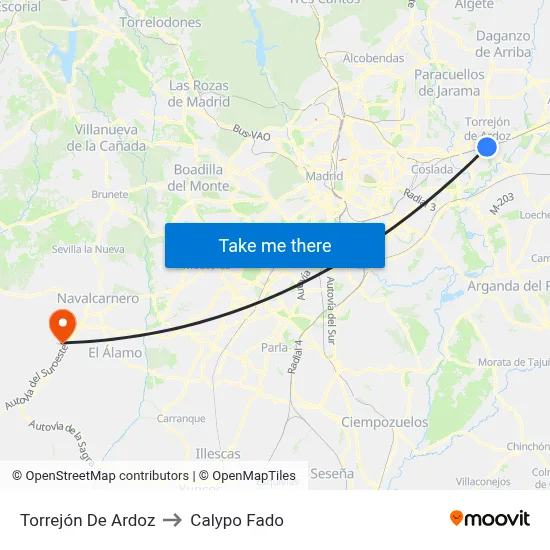 Torrejón De Ardoz to Calypo Fado map