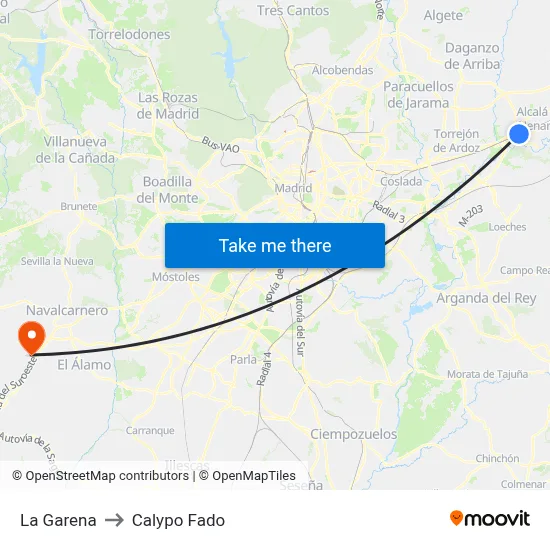 La Garena to Calypo Fado map