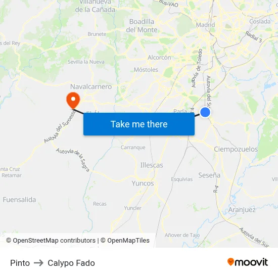Pinto to Calypo Fado map