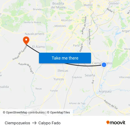 Ciempozuelos to Calypo Fado map