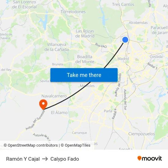 Ramón Y Cajal to Calypo Fado map