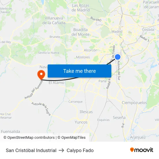 San Cristóbal Industrial to Calypo Fado map