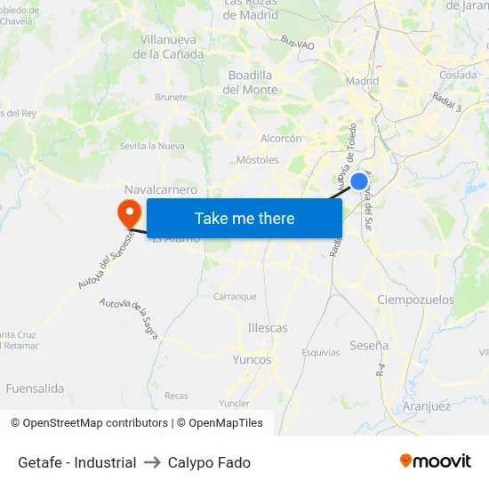 Getafe - Industrial to Calypo Fado map