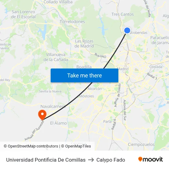 Universidad Pontificia De Comillas to Calypo Fado map