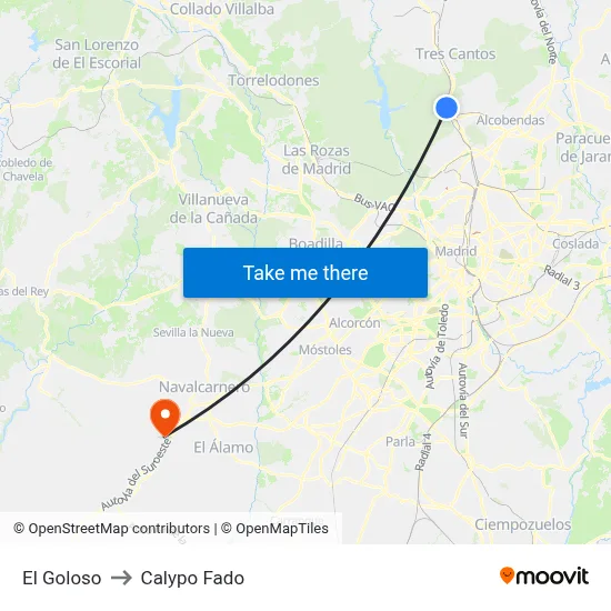 El Goloso to Calypo Fado map