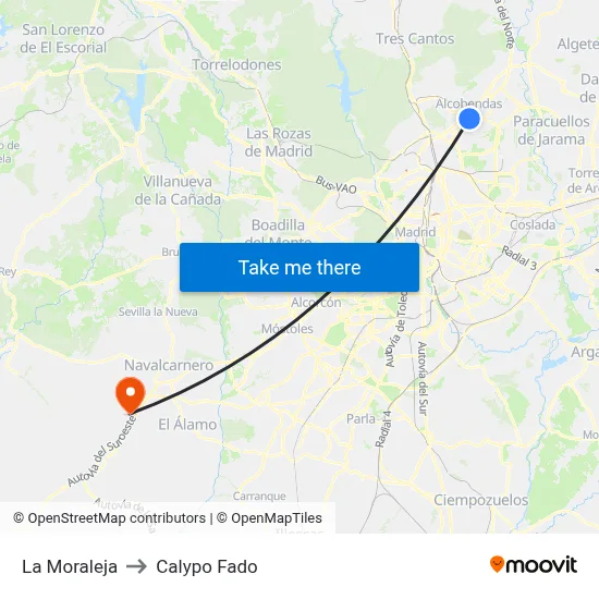 La Moraleja to Calypo Fado map