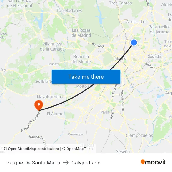 Parque De Santa María to Calypo Fado map
