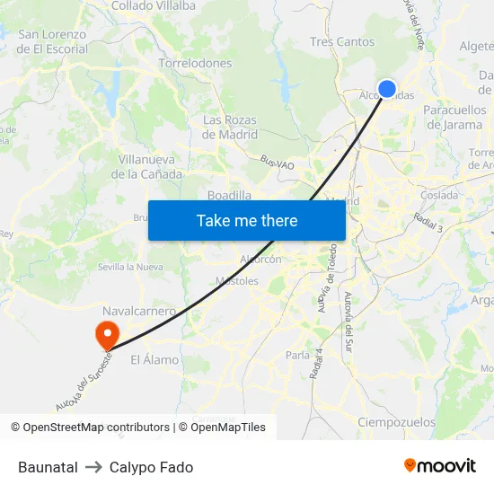 Baunatal to Calypo Fado map